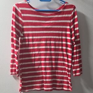 Old Navy Red and White Striped Long Sleeve Top